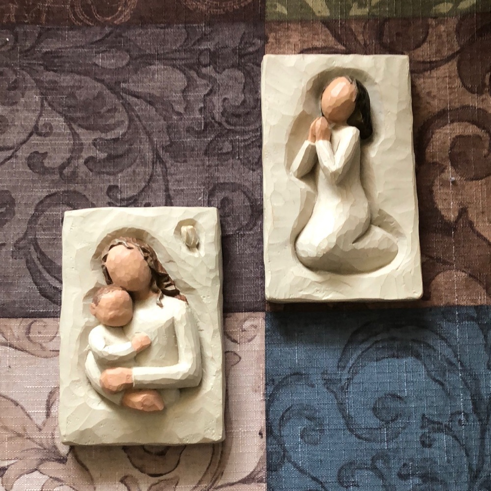 🍃EUC🍂Willow Tree Carved Figurine Wall Art